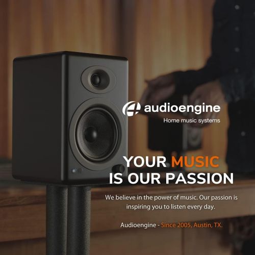  Audioengine A5+ (Plus) Bluetooth Speaker, Desktop Speaker with aptX HD Bluetooth, 150 Watt Shelf Speaker, AUX Audio, USB, RCA, 24 Bit DAC (Black)