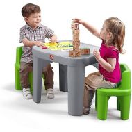 Step2 Mighty My Size Kids Table and Chair Set, Playroom Toddler Activity Table, Arts and Crafts, Ages 2+ Years Old, Gray & Green