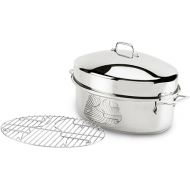 All-Clad Specialty Stainless Steel Covered Oval Roaster 3 Piece, 19x12x10 Inch Oven Broiler Safe 600F Roaster Pan, Pots and Pans, Cookware Silver