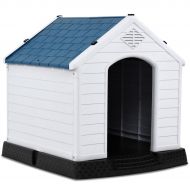 Giantex Plastic Dog House Waterproof Ventilate Pet Kennel with Air Vents and Elevated Floor for Indoor Outdoor Use Pet Dog House