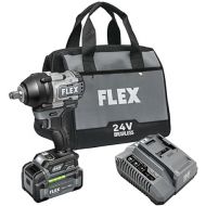 FLEX 24V Brushless Cordless 1/2-Inch 750 Ft-Lbs Mid-Torque Impact Wrench Kit with 5.0Ah Lithium Battery and 160W Fast Charger - FX1451-1C