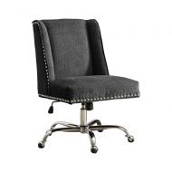 Linon AMZN0244 Clayton Charcoal Office Chair Metallic
