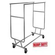 Only Hangers Only Garment Racks Commercial Grade Double Rail Rolling Clothing Rack, Heavy Duty - Designed with SolidOne Piece Top Rails and Base. Heavy Gauge Steel Construction, Rack Weighs 39