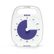 [무료배송]Time Timer PLUS 60 Minute Desk Visual Timer  Countdown Timer with Portable Handle for Classroom, Office, Homeschooling, Study Tool, with Silent Operation (White)