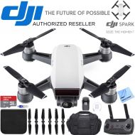 DJI Spark Portable Mini Quadcopter Drone Alpine White with Remote Bundle with 32GB Memory Card, Camera Bag for DSLR, Paintshop Pro 2018, 16 GB Flash Drive and 1 Year Extended Warra