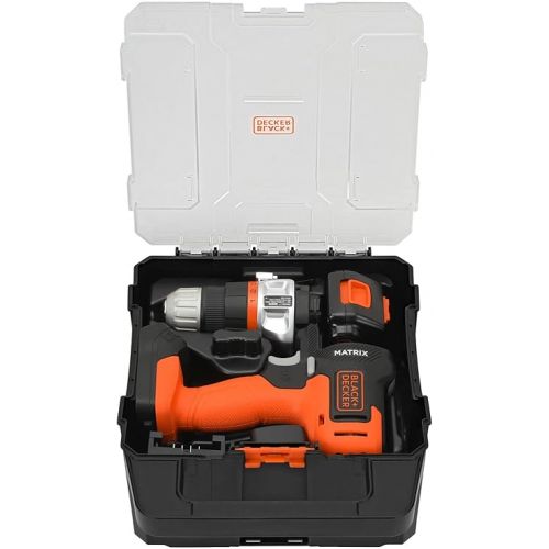  BLACK+DECKER MATRIX 20V MAX Drill Kit, Includes Jig Saw Attachment, Storage Case, Battery and Charger (BDCDMT1202KTJC1)