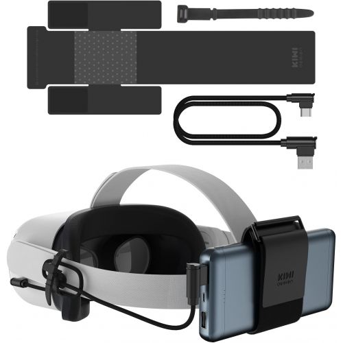  [아마존베스트]KIWI design VR Power Bank Fixing Strap for Oculus Quest/Quest 2 / HTC Vive Deluxe Audio Strap Accessories Compatibly Multiple Sizes Mobile Power Fixed on The VR Headset Strap (Not