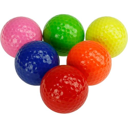  Crestgolf Colored Golf Balls for Kids,Mix Colored Mini Golf Balls for Indoor&Outdoor Short Game Office Pack of 6