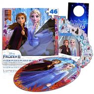 Classic Disney Disney Frozen Floor Puzzle Activity Set ~ Bundle with 46 Pc Anna and Elsa Jigsaw Puzzle for Kids, 300 Stickers, and Door Hanger Frozen Toys (Frozen Puzzles for Birthday Party)