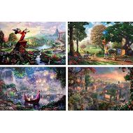 Ceaco THOMAS KINKADE FANTASIA LADY & THE TRAMP WINNIE THE POOH TANGLED DISNEY DREAMS COLLECTION 4 IN 1 JIGSAW PUZZLE SET 500 pieces
