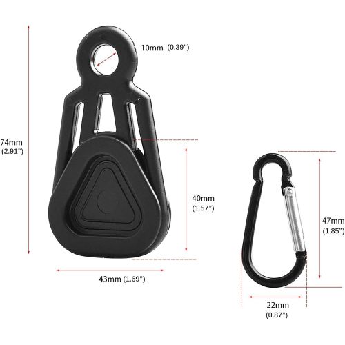  WALNUTA Windproof Hook Plastic Clamp Set Survival Grommet Tent Clips Buckle Awning Tarp Fixed Outdoor Mini Black Hangers