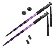 Crown Sporting Goods Shock-Resistant Adjustable Trekking Pole and Hiking Staff (Set of 2)
