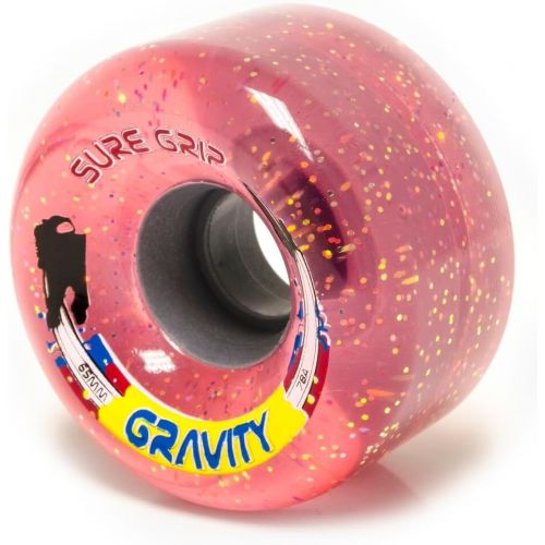  Sure-Grip Gravity Glitter Roller Skate Wheels Pink