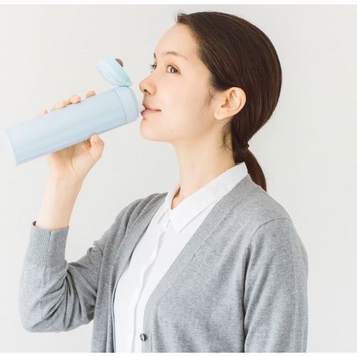 써모스 Thermos Water Bottle Vacuum Insulation Mobile Mug [One-touch Open Type] (450ml, blue)