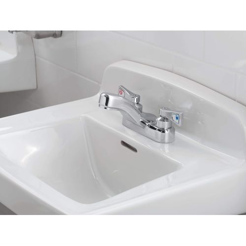  Moen 8216 Commercial M-Dura 4-Inch Centerset Lavatory Faucet with Drain 2.2 gpm, Chrome