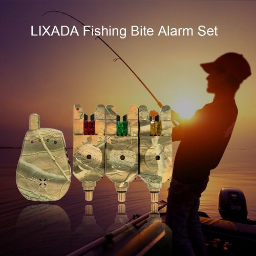  [아마존베스트]Lixada Wireless LED Fishing Alarm Set with 3/4 Fishing Bite Alarm + 1 Receiver