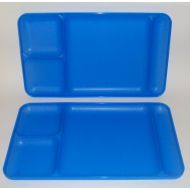 Tupperware Divided Dining TV Trays Picnic Kids Lunch Plates Sheer Blue