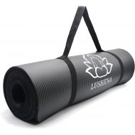 LUSHENA NBR Thick Yoga Mat for Women Men, Non Slip Durable Exercise Mats for Home Workout Floor Gym, 72 x 24 x 2/5