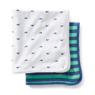 Carters Baby Swaddle Blanket Set 2 Blankets Stripe Whale