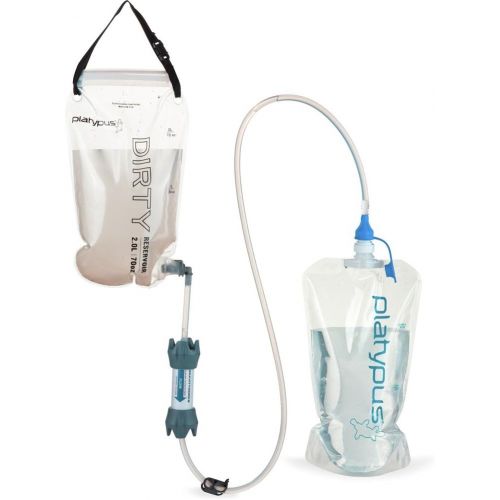  [아마존베스트]Platypus GravityWorks 2.0 Liter Complete Water Filter Kit for Camping and Backpacking, Compatible with Hydration Bladders and Water Bottles