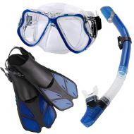HJKB Palau Mask Fin Snorkel Set with Snorkeling Gear Bag