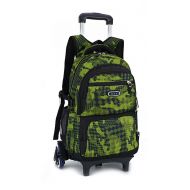 Meetbelify Trolley School Bags Backpack For Boys With Wheels Climbing Stairs,6 wheels,Green