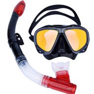 MCJL Snorkel Mask Set, Swimming Goggles Full Dry Snorkel Snorkeling Suit Adult Swimming Safety Diving mask,Black