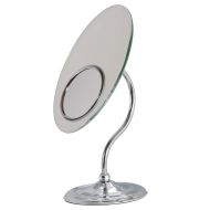 Zadro Oval Tri-Optics Beveled Pedestal Mirror, Chrome