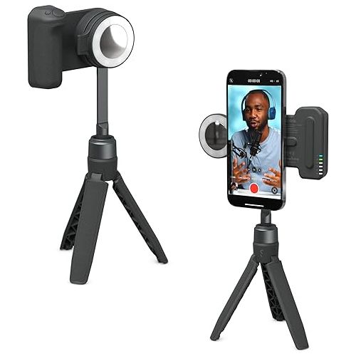  ShiftCam SnapGrip Creator Kit - Includes SnapGrip, SnapLight, SnapPod and Carry Pouch - Magnetic Mount Snaps on to Any Phone | Midnight