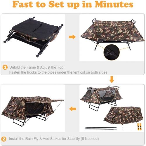  [아마존베스트]Yescom Single Tent Cot Folding Portable Waterproof Camping Hiking Bed Rain Fly Bag