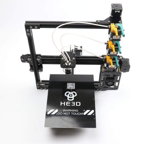  HE3D Tricolor DIY 3D Printer Kits 200X280X200,3 in 1 Out Printing, Three extruder Two Rolls of Filament for Gift