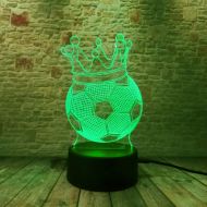 KKXXYD 3D Imperial Crown Football Illusion Lamp Led Night Lights Novelty Mood Visual Atmosphere Party Lamp for Kids