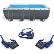 Intex 18ft x 9ft x 52in Ultra XTR Rectangular Pool, Floats (2 Pack), and Cooler