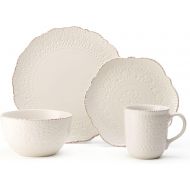 [아마존베스트]Pfaltzgraff Chateau Cream 16-Piece Stoneware Dinnerware Set, Service for 4, Off White