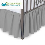 Sleep-Nest Hotel Quality 600 TC Natural Cotton King Size 1-Pcs Split Corner Dust Ruffle Bed Skirt 18 Inch Drop Length Easy Fit, Wrinkle & Fade Resistant, Silver Gray Solid