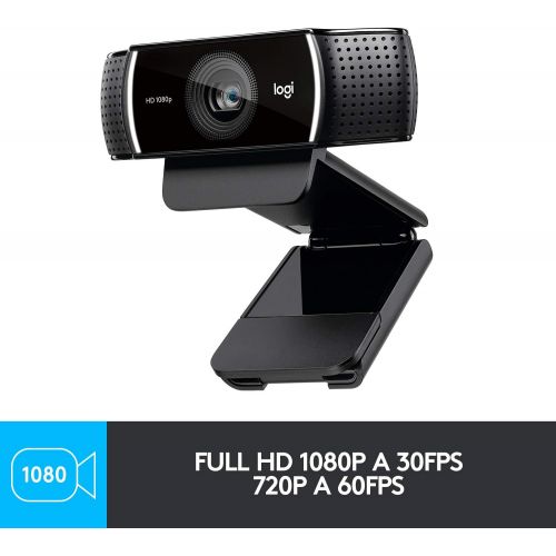 로지텍 Logitech C922 Pro Stream Webcam 1080P Camera for HD Video Streaming & Recording 720P at 60Fps with Tripod Included