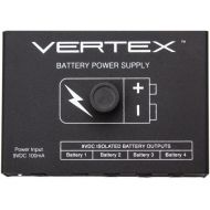 Vertex Effects Battery Power Supply for Guitar Pedals, Four 9V Outputs and One 9V Input, Guitar and Bass Pedal Power Accessory, 5 x 3.5 x 1.25