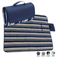 Apollo walker apollo walker Extra Large Picnic Blanket Tote 80x 60 with Waterproof Backing for Outdoor Picnic Camping(Blue)