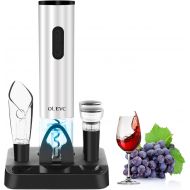 Olevc Rechargeable Electric Wine Bottle Opener, Automatic One-Button Corkscrew Opener Kit with Foil Cutter, Vacuum Stopper and Wine Aerator Pourer for Household Kitchen Party Bar(S