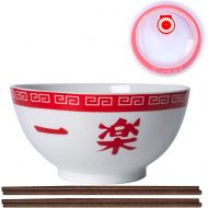 [아마존베스트]HTDZDX Ceramic Ramen Bowl Naruto 2 Chopstick and 1 Cover for Udon