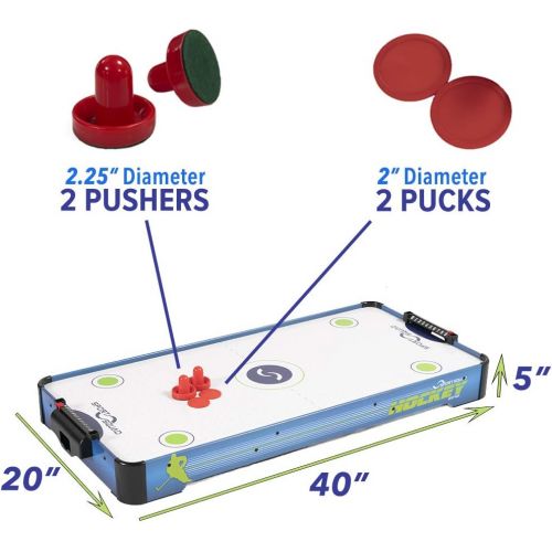  JOOLA Sport Squad HX40 40 inch Table Top Air Hockey Table for Kids and Adults - Electric Motor Fan - Includes 2 Pushers and 2 Air Hockey Pucks - Great for Playing on The Floor, Tabletop,