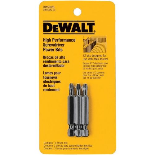  DEWALT DW2026 Deck 2-Inch Power Bit (3-Pack)