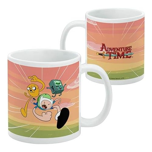  GRAPHICS & MORE Adventure Time Finn and Jake Attack Friends Ceramic Coffee Mug, Novelty Gift Mugs for Coffee, Tea and Hot Drinks, 11oz, White