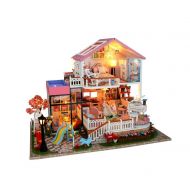 Rylai 3D Puzzles Wooden Handmade Miniature Dollhouse DIY Kit w/ Light-Sweet Words Series Dollhouses Accessories Dolls Houses with Furniture & LED & Music Box Best Xmas Gift for Wom