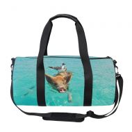 ArtsLifes Swimming Pig Duffel Bag Vintage Weekender Overnight Bag Travel Tote Luggage Sports Duffle