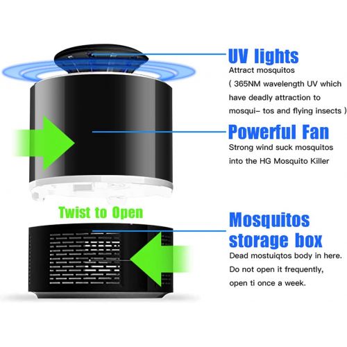  AICase Electric Mosquito Killer, USB UV Lamp Bug Zappers No Noise No Radiation Insect Killer Flies Trap with Trap Lamp for Indoor Home