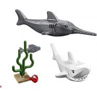 LEGO Great White Shark and Sawfish Combo (with Sea Plant, Jewel, and Fish) 60095