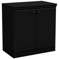 South Shore Small 2-Door Storage Cabinet with Adjustable Shelf, Pure Black