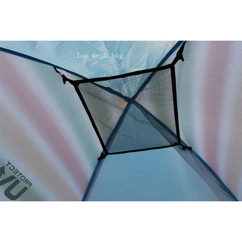  WUWUDIT CESULIS Protection Sun Fully Automatic Beach Tent Outdoor Shade Canopy Waterproof Tarp Sun Shelter for Family Party Pool Party Tent (Color : Blue+coffeewithfront)