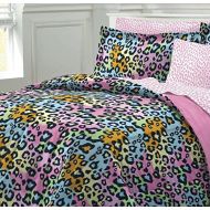 [아마존베스트]My Room Neon Leopard Ultra Soft Microfiber Girls Comforter Set, Multi-Colored, Full